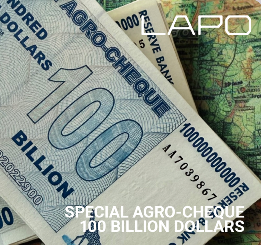 SPECIAL AGRO-CHEQUE 100 BILLION DOLLARS
