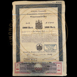 1881 Koniglich Preussische Konsolidirte Vierprocentige Staatsanleihe 1000 Mark