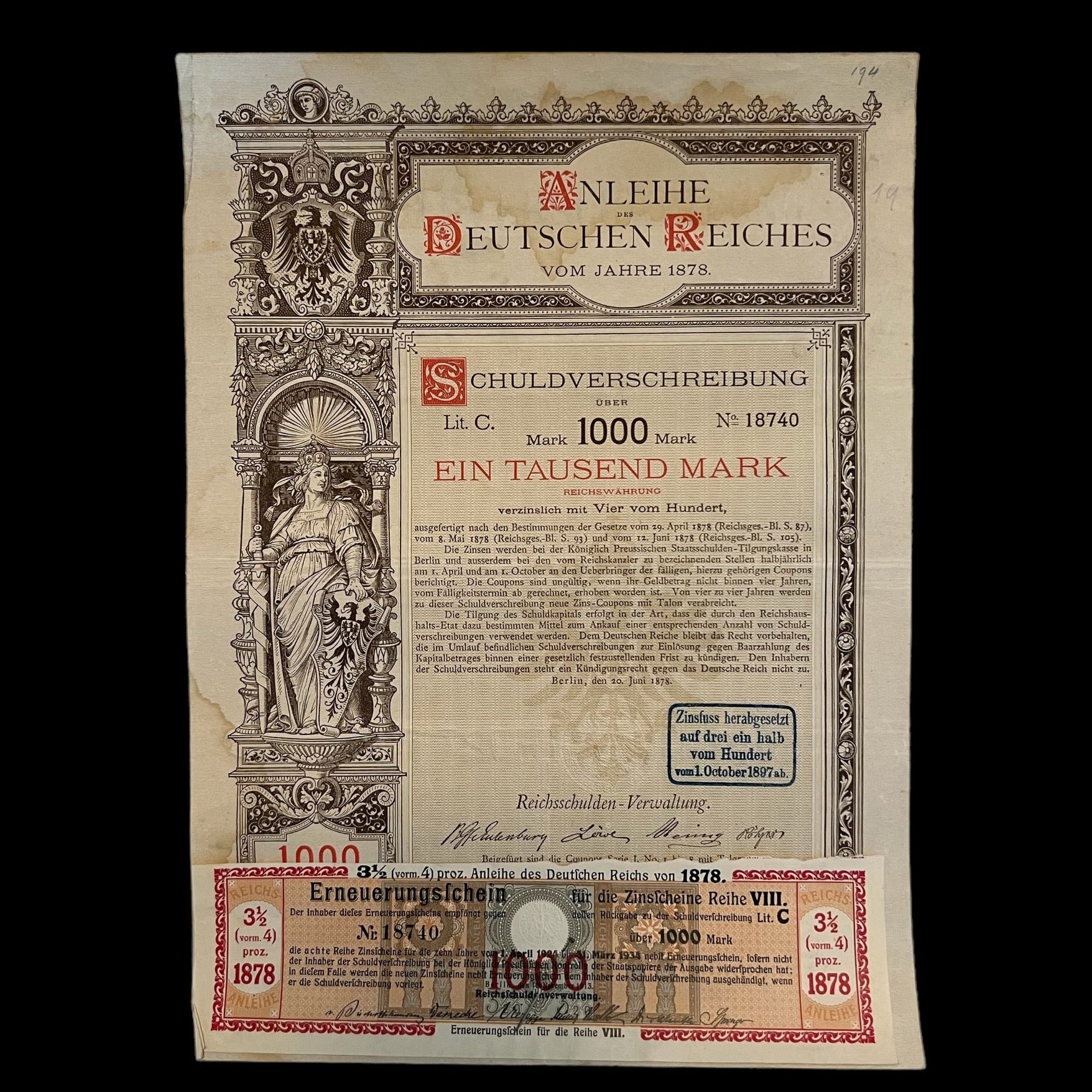 1888 Anleihe des Deutschen Reichs 2000 Mark