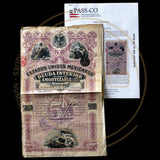 1898 EEUU Mexicanos "Pink Lady or Red Diamond"  £200 British Pounds/1000 Pesos Letter J Bond With PASSCO COA
