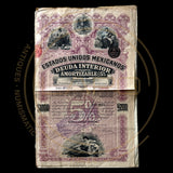 1898 EEUU Mexicanos "Pink Lady or Red Diamond"  £200 British Pounds/1000 Pesos Letter J Bond With PASSCO COA