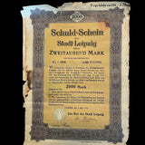 1918 Schuld-Schein der Stadt Leipzig - 2,000 Mark