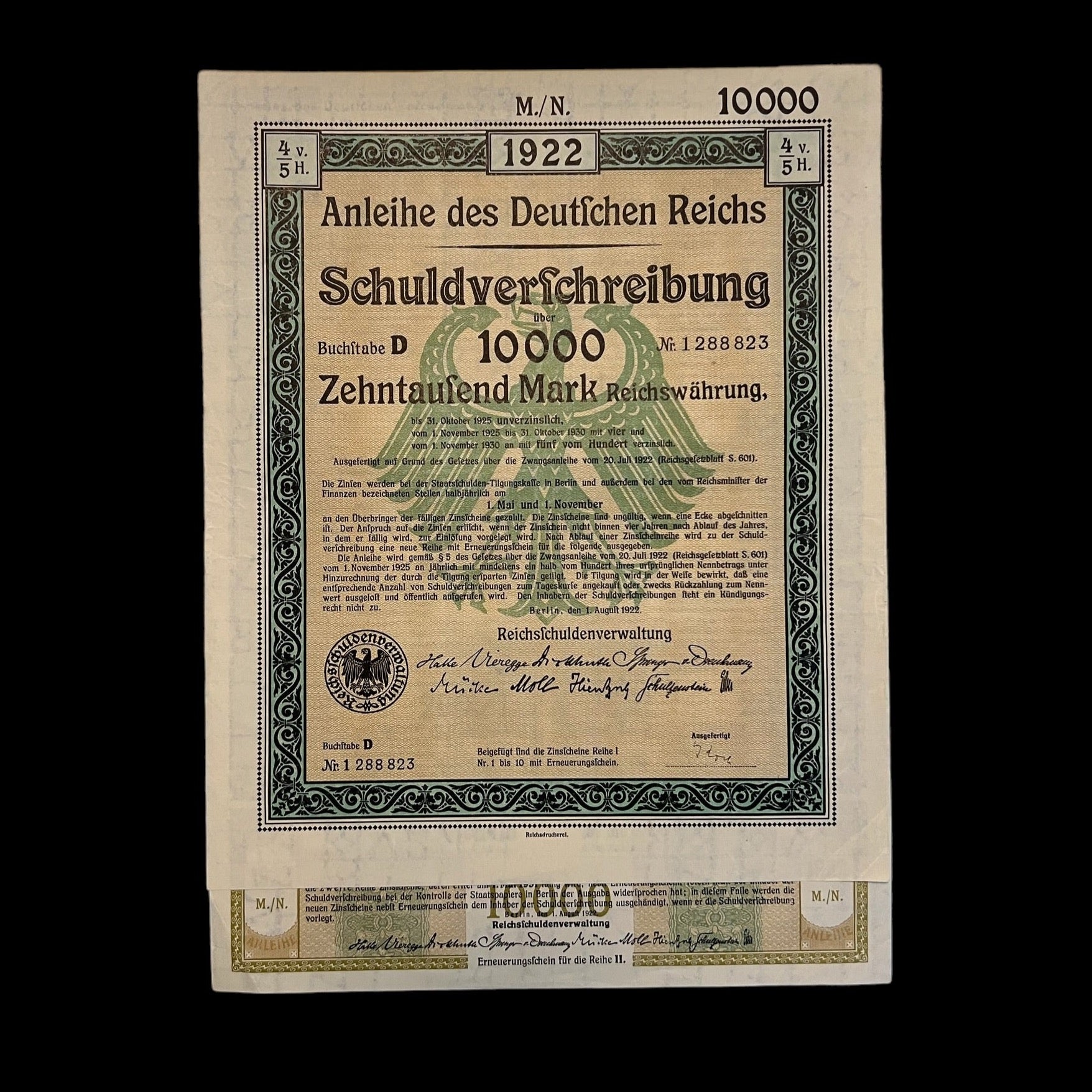 Bono de 1922 del Reich alemán: 10.000 marcos