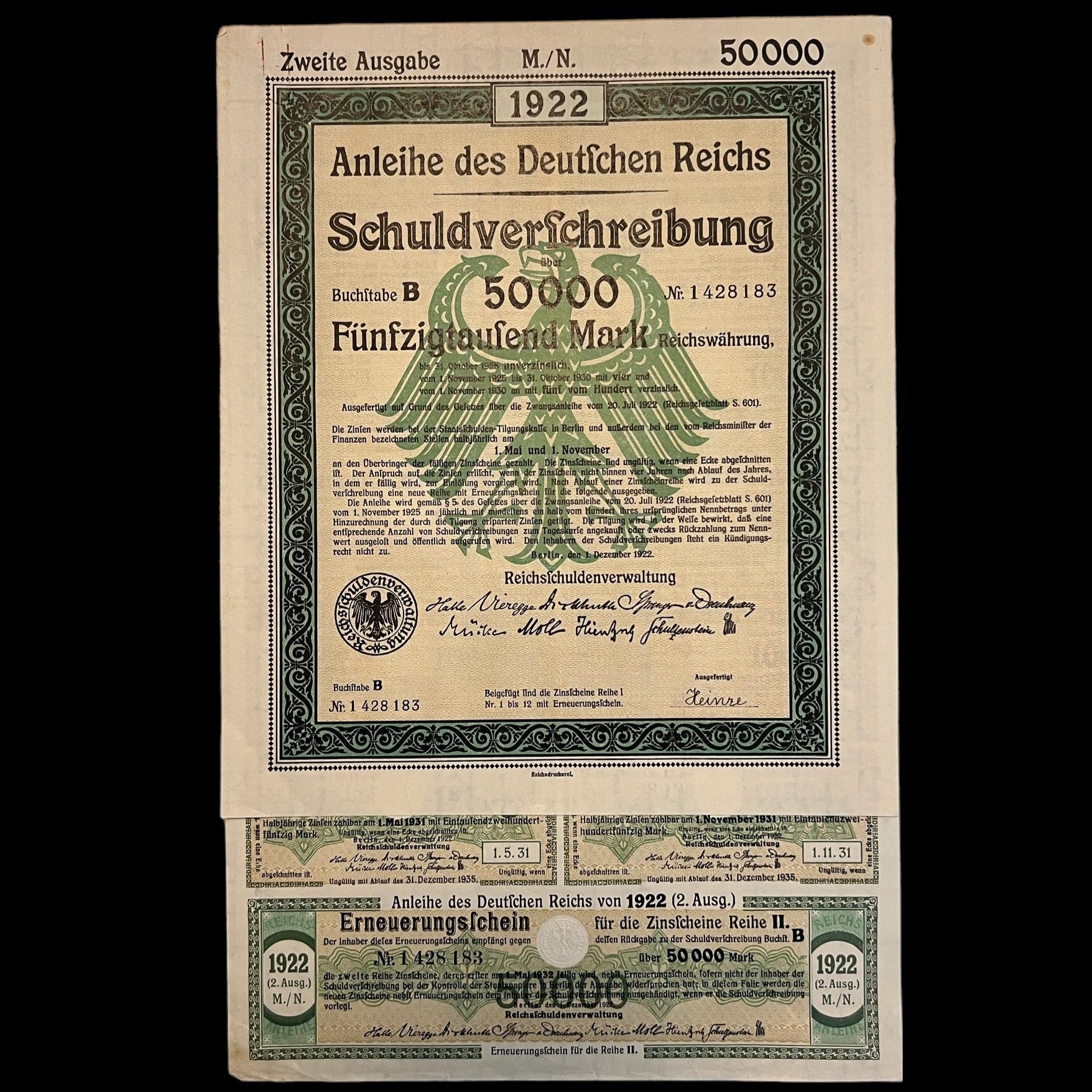 1922 Anleihe des Deutschen Reichs – 50,000 Mark