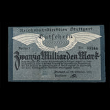 Banknotes - 1923 Germany Banknote 20 Billion With Passco Certification