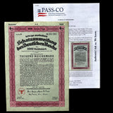 1936 German Reich 1,000 Reichsmark 4½% Treasury Bond with PASSCO COA