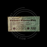 GERMANY 1923 – 500 Billion Mark Banknote With PASSCO COA