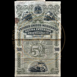 EEUU Mexicanos "Green Lady or Green Diamond"  £100 British Pounds/500 Pesos Bond With PASSCO Certificate of Authentication