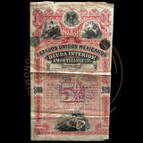 EEUU Mexicanos "Pink Lady or Red Diamond"  £20 British Pounds/100 Pesos Bond With PASSCO Certificate of Authentication