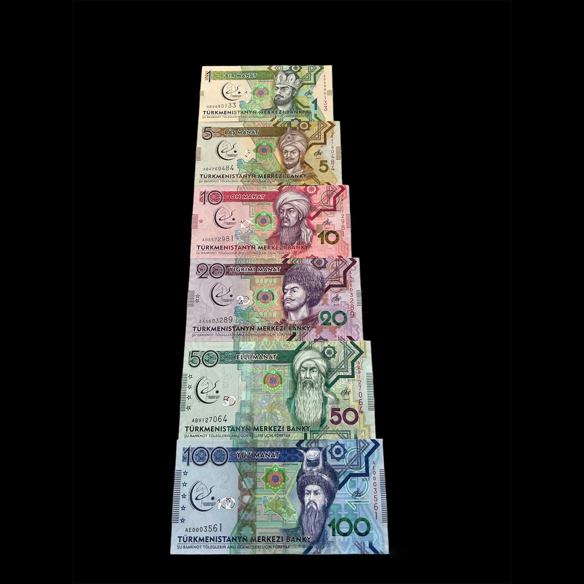 Turkmenistan Set Manat 2017 Sultan World Paper Money