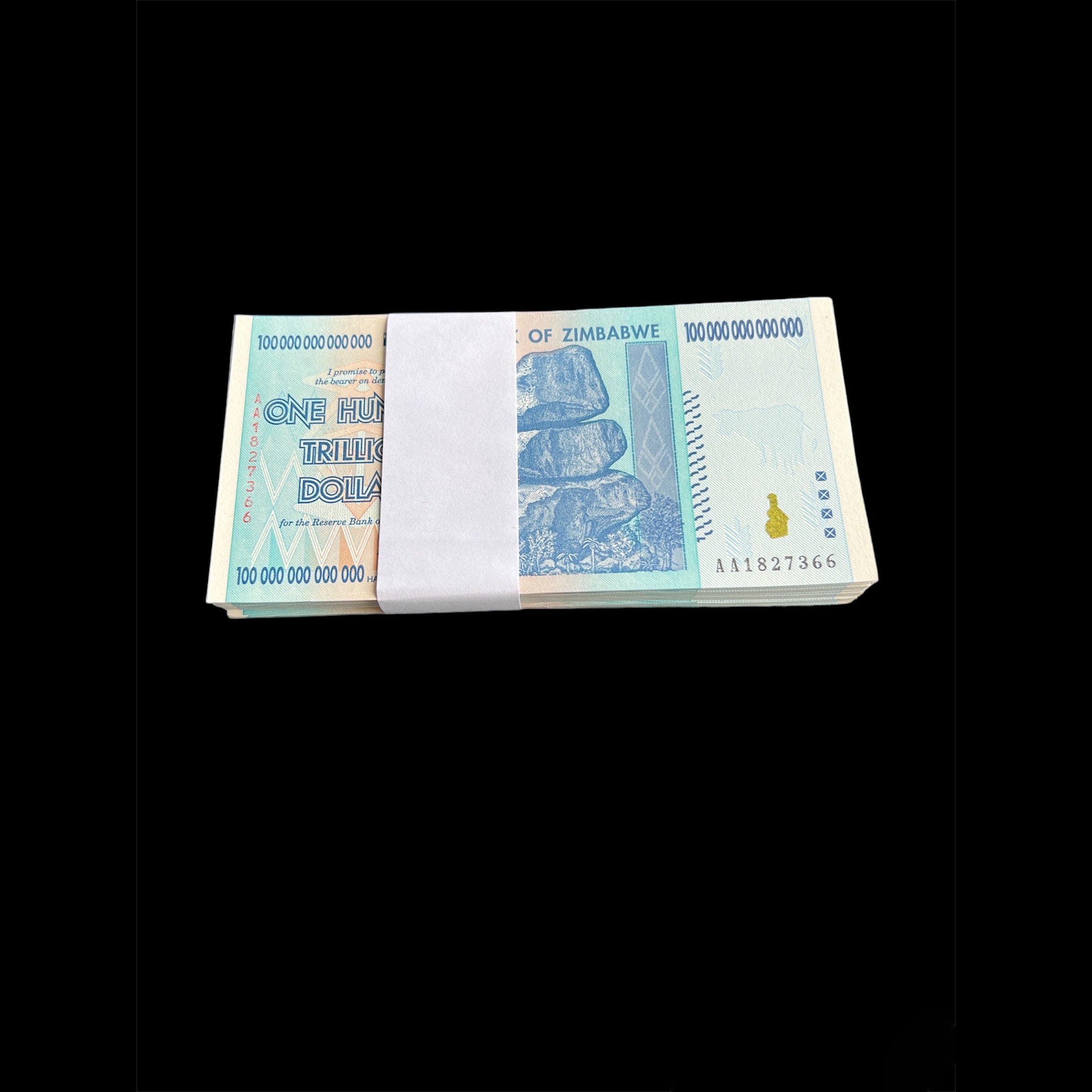 Zimbabwe-100 Trillion Dollar Pack 100 Banknotes Uncirculated
