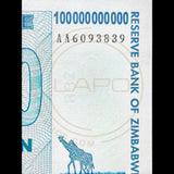 Zimbabwe Agro Cheque-100 Billion Dollars  UNC NEW